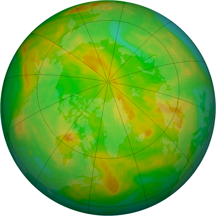 Arctic ozone map for 12 June 2001